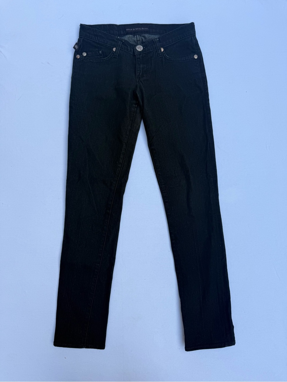 Rock & Republic Jeans Womens Size 25 Black Skinny Stretch Denim